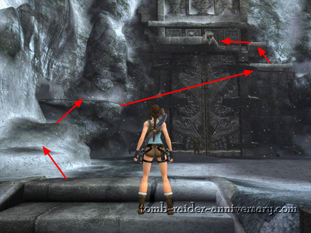 Tomb Raider Anniversary - Peru: Mountain Caves - Go on the left side to get to the button