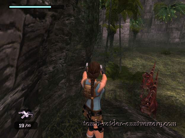 Tomb Raider Anniversary - Peru: The Lost Valley - Shoot the little dinosaurs from a safe distance