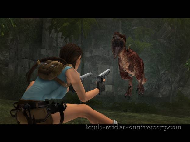 Tomb Raider Anniversary - Peru: The Lost Valley - Dodge the incoming dinosaurs