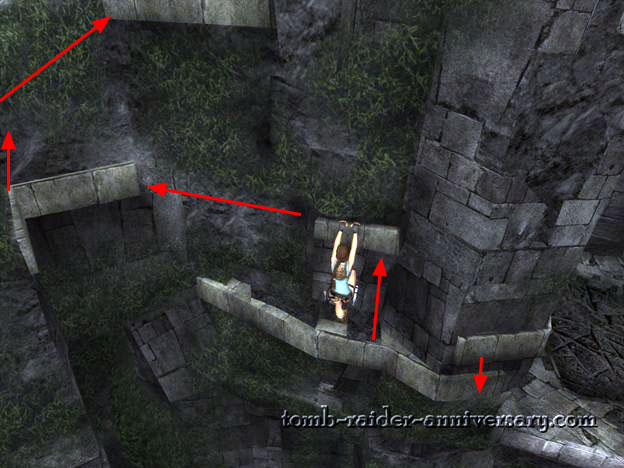 Tomb Raider Anniversary - Peru: The Lost Valley - How to jump across using the ledges