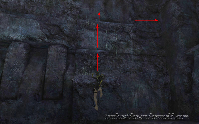 Tomb Raider Underworld walkthrough Mediterannean Sea - The Path to Avalon ledge climb screenshot
