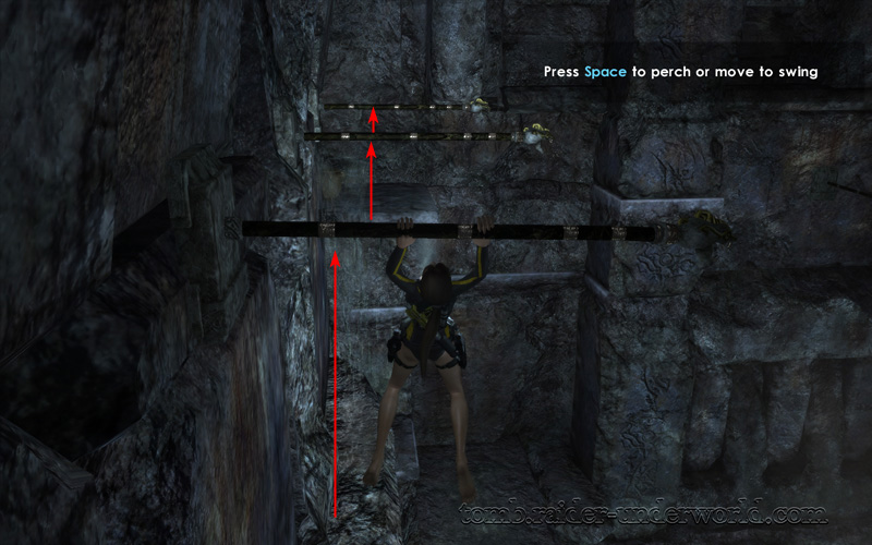 Tomb Raider Underworld walkthrough Mediterannean Sea - The Path to Avalon 3 poles swing screenshot