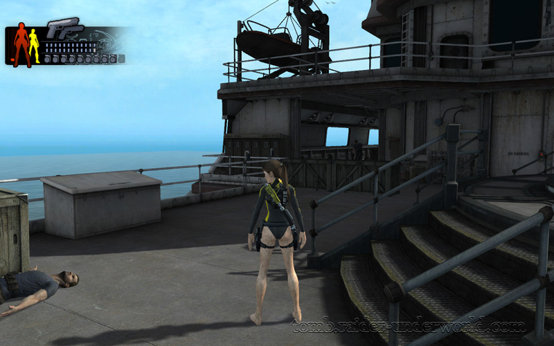 Tomb Raider Underworld walkthrough Mediteranean Sea - God of Thunder dead soldier screenshot