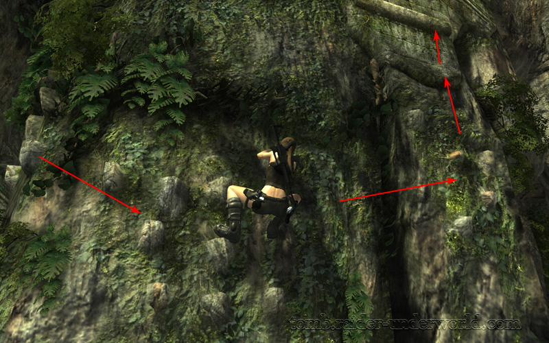 Tomb Raider Underworld walkthrough Coastal Thailand - Remnants Lara climbing screenshot