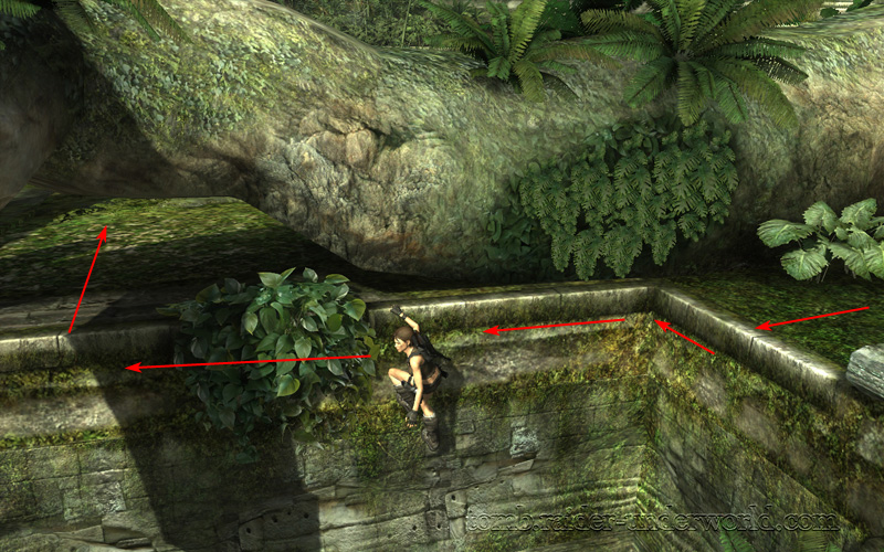 Tomb Raider Underworld walkthrough Coastal Thailand - Remnants ledge grab screenshot