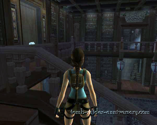 Tomb Raider Anniversary - Croft Mansion - Go up the stairs, and into the room