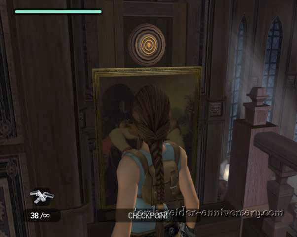 Tomb Raider Anniversary - Croft Mansion - shoot the target you just revealed