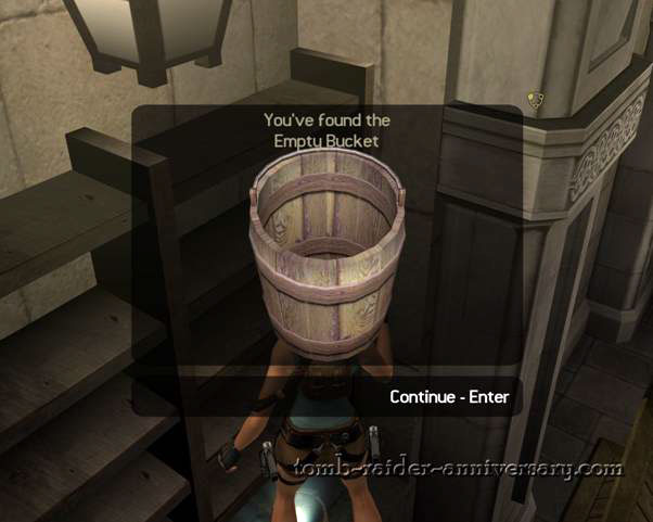 Tomb Raider Anniversary - Croft Mansion - you found the empty bucket