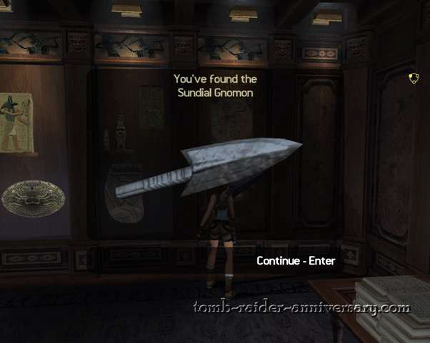 Tomb Raider Anniversary - Croft Mansion - You found the Sundial Gnomon