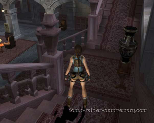Tomb Raider Anniversary - Croft Mansion - Continue down the hallway and exit the door