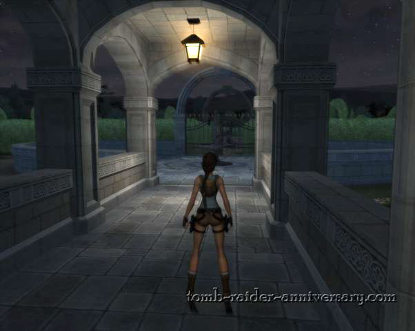 Tomb Raider Anniversary - Croft Mansion - you need to open the garden gate
