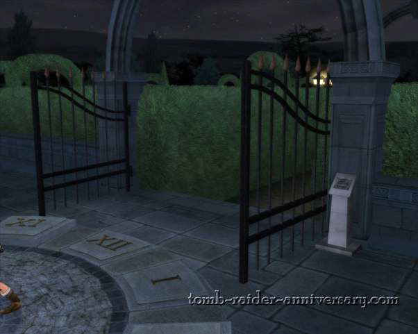 Tomb Raider Anniversary - Croft Mansion - the garden gate is now open