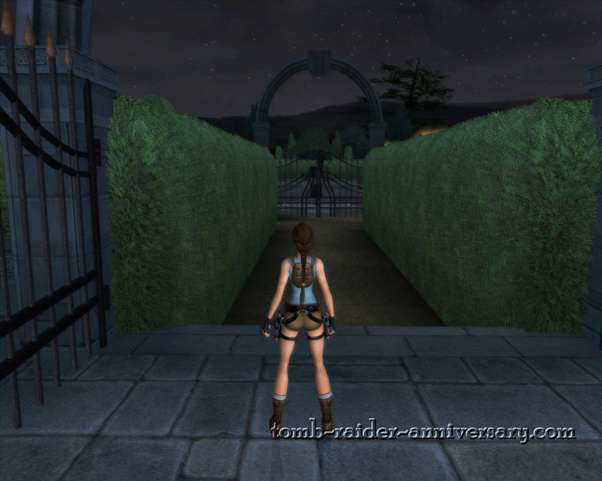 Tomb Raider Anniversary - Croft Mansion - go into the garden