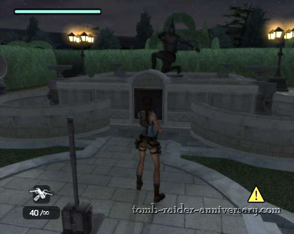 Tomb Raider Anniversary - Croft Mansion - use the grapple on the panel
